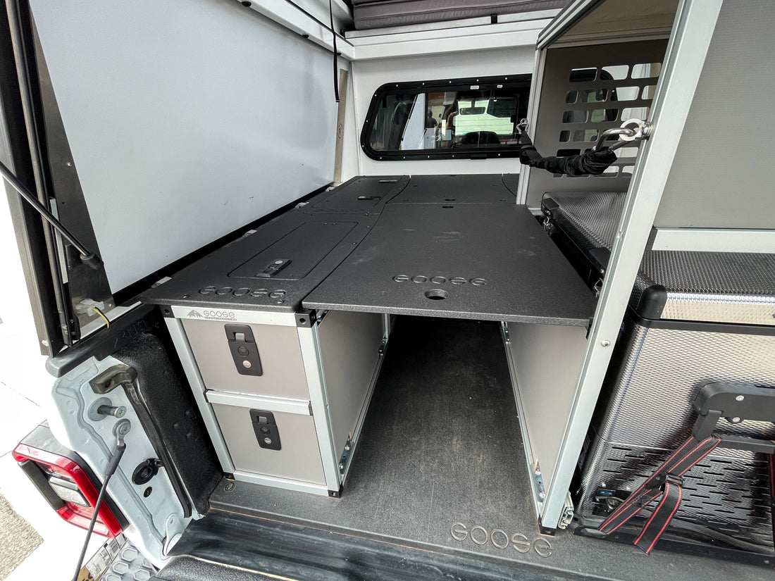 Goose Gear Camper System - Full Size - Driver Side Rear Double Drawer Module