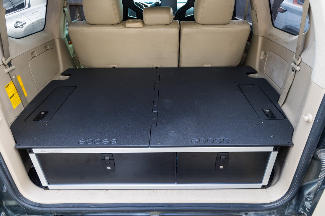 Lexus GX470 2002-2009 1st Gen. - Side x Side Drawer Module with Fitted Top Plate - 41-3/8"W x 10"H x 36"D