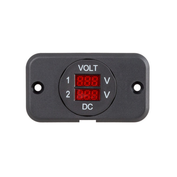 29mm Panel Mount Dual Volt Meter (9-48Vdc)